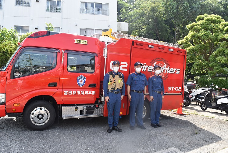 富田林市消防本部より　消防署立ち会い避難訓練🚒